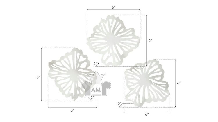 Настенный декор Phillips Collection Flower Extra Small Wall Art White, 3 шт
