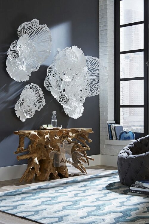 Настенный декор Phillips Collection Flower Wall Art White