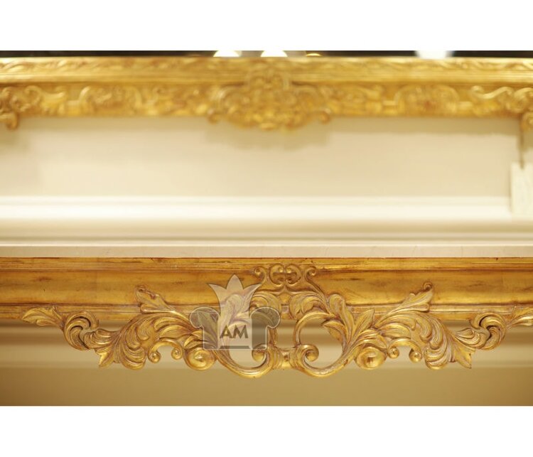 Консоль Jonathan Charles Marble Topped Baroque Gilded Console Table 493558-GIL