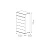 Комод высокий Camelgroup Maia Silver, ручки MAIA, ножки FLAT, 6 ящиков
