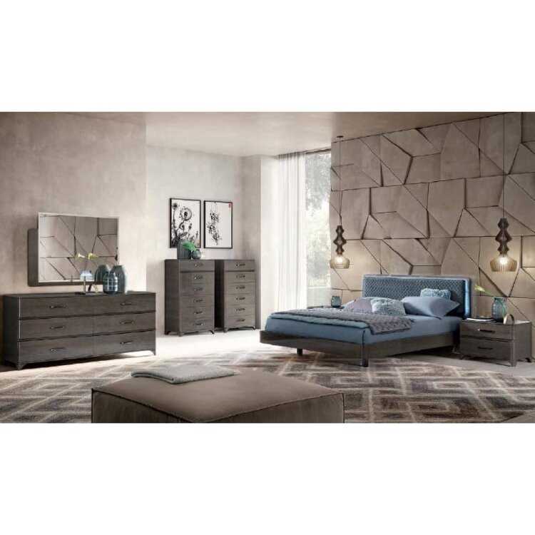 Комод высокий Camelgroup Maia Silver, ручки MAIA, ножки FLAT, 6 ящиков