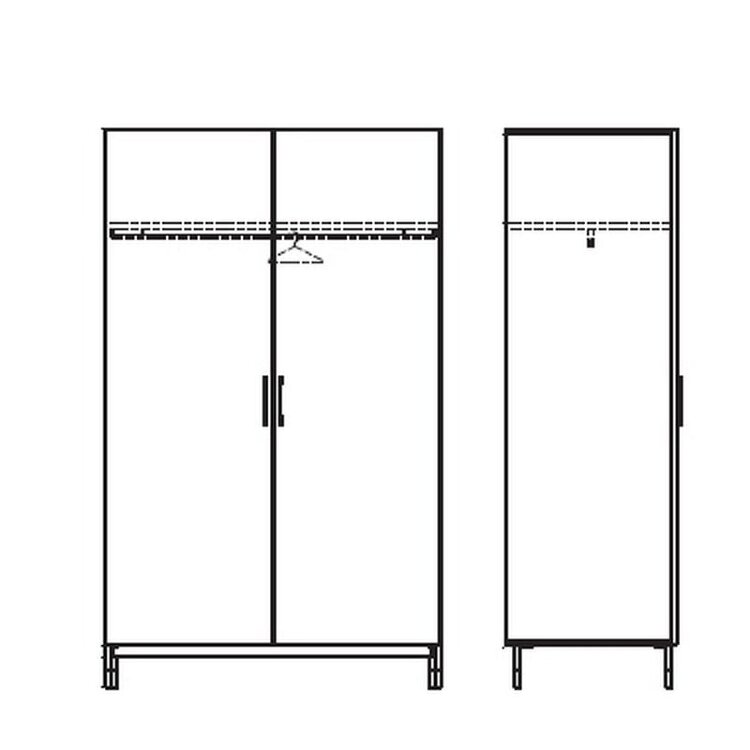 Шкаф MOD Interiors Benissa, двухдверный, без зеркал, шпон ореха F, MDI.WR.BS.48