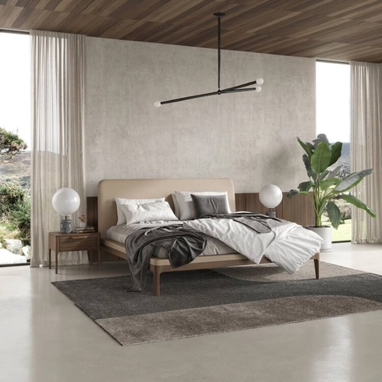 Кровать MOD Interiors Ronda, 160х200, орех F, экокожа 63, MDI.BD.RD.121