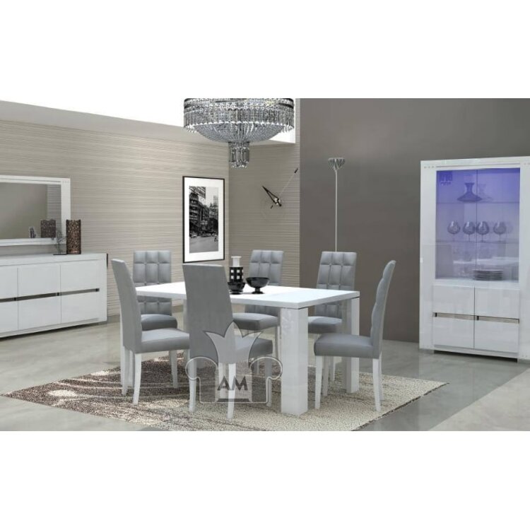 Стол обеденный 190 см Status Elegance White со стеклом прямоугольный