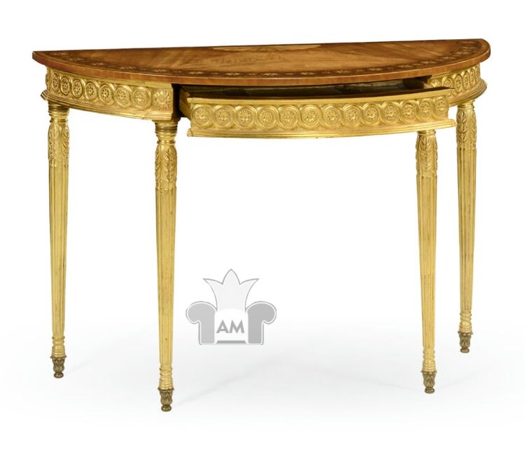 Консоль Jonathan Charles Gilded Demilune Console Table 493226-GIL