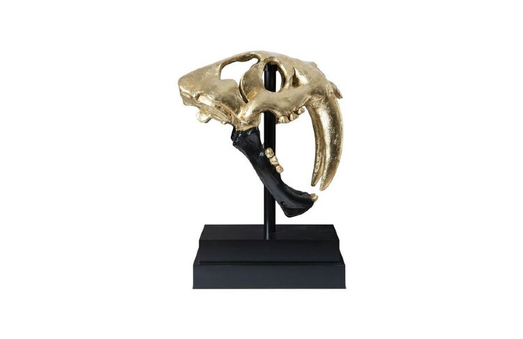 Скульптура Phillips Collection Gold Saber Tooth Tiger Scull Sculpture