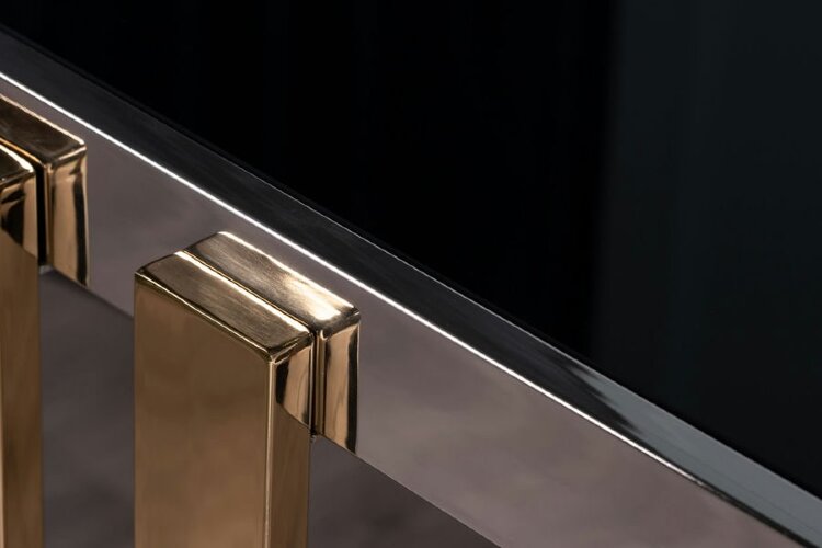 Консоль черн.стекло/хром+золото см Garda Decor 47ED-20900