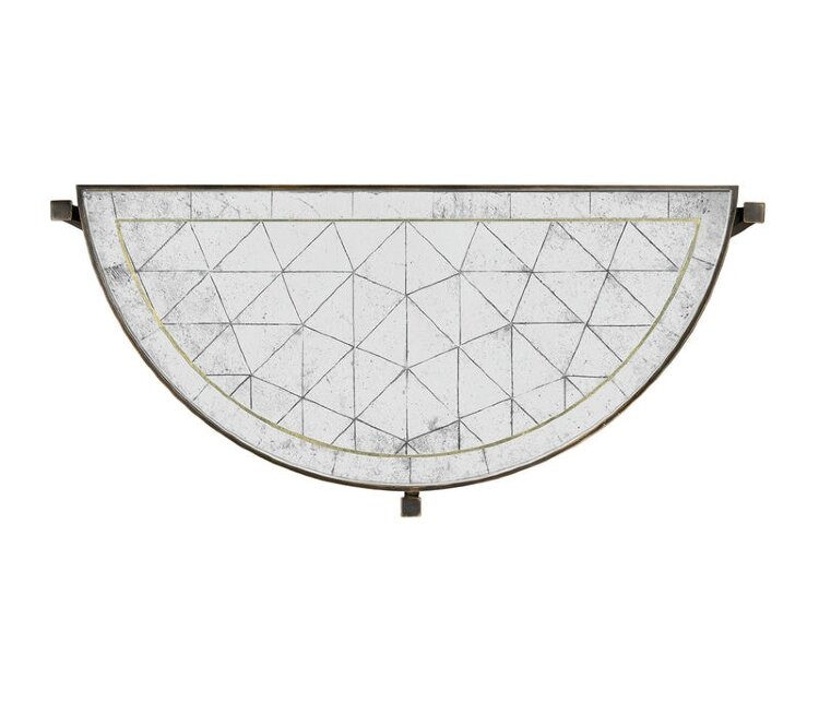 Консоль Jonathan Charles Small Eglomise & Bronze Iron Demilune Console Table 494180-B