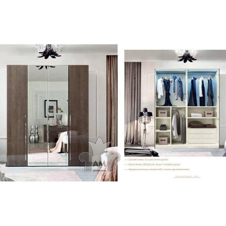 Шкаф 5-дверный Platinum Camelgroup с зеркалами, 136AR5.17PL