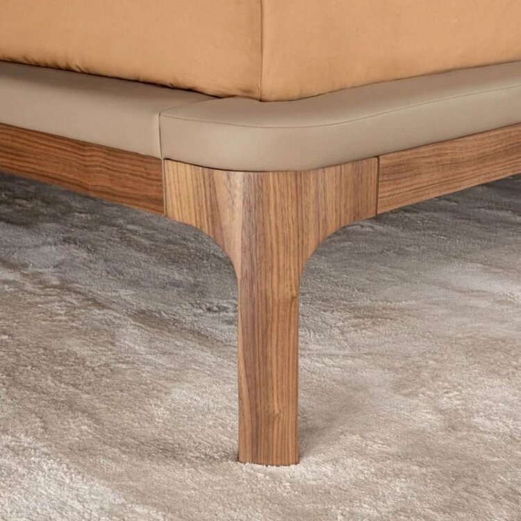 Кровать MOD Interiors Ronda, 180х200, орех F, экокожа 63, MDI.BD.RD.122