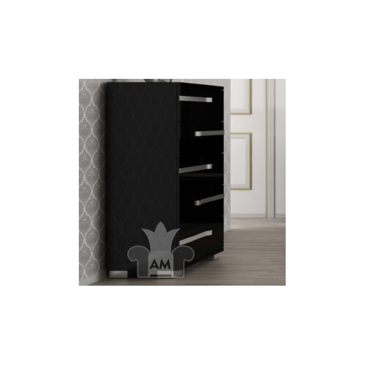 Комод высокий 5 ящиков Status Volare Black