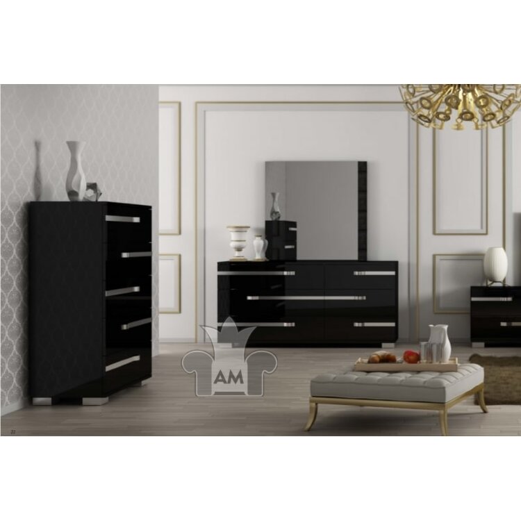 Комод высокий 5 ящиков Status Volare Black
