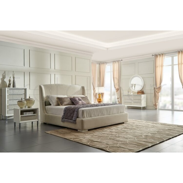 Кровать 180x200 Fratelli Barri Roma, жемчужно-белый, FB.BD.RM.660