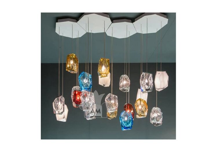 Подвесной светильник LASVIT Crystal Rock 5 clear/amber/opal
