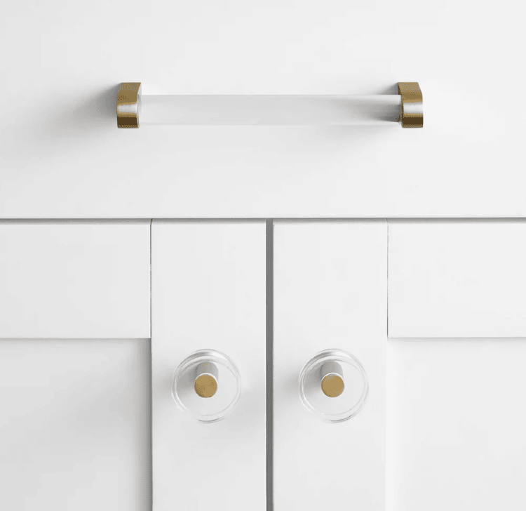 Ручка-скоба Restoration Hardware Lambeth Smooth Crystal L.10.2cm Lacquered Burnished Brass