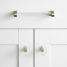 Ручка-скоба Restoration Hardware Lambeth Smooth Crystal L.10.2cm Lacquered Burnished Brass