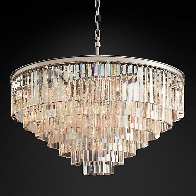 Люстра Restoration Hardware 1920s Odeon Clear Glass Fringe 7-Tier Polished Nickel