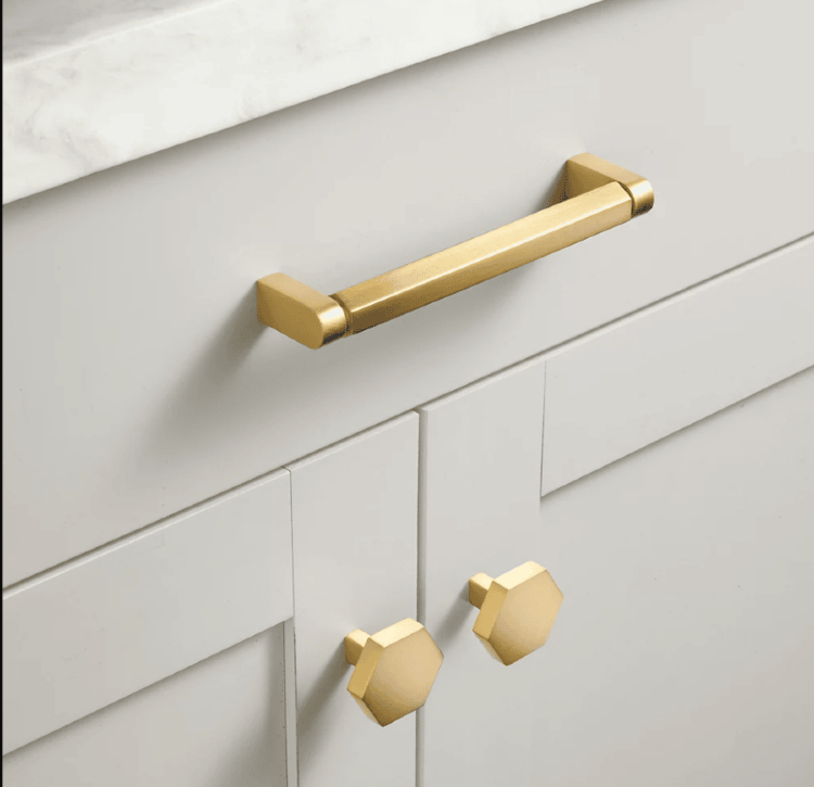 Ручка-скоба Restoration Hardware Lambeth Hexagonal L.10.2cm Lacquered Burnished Brass
