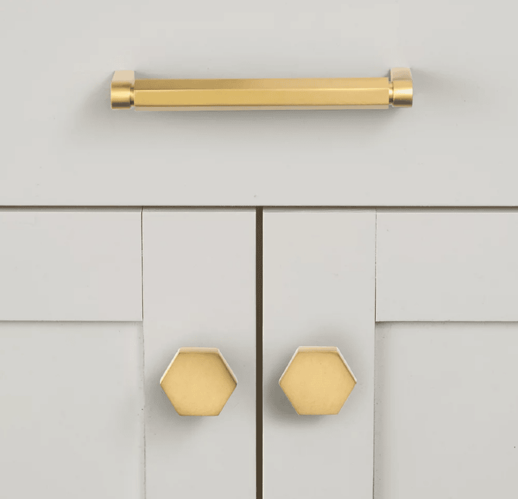 Ручка-скоба Restoration Hardware Lambeth Hexagonal L.10.2cm Lacquered Burnished Brass