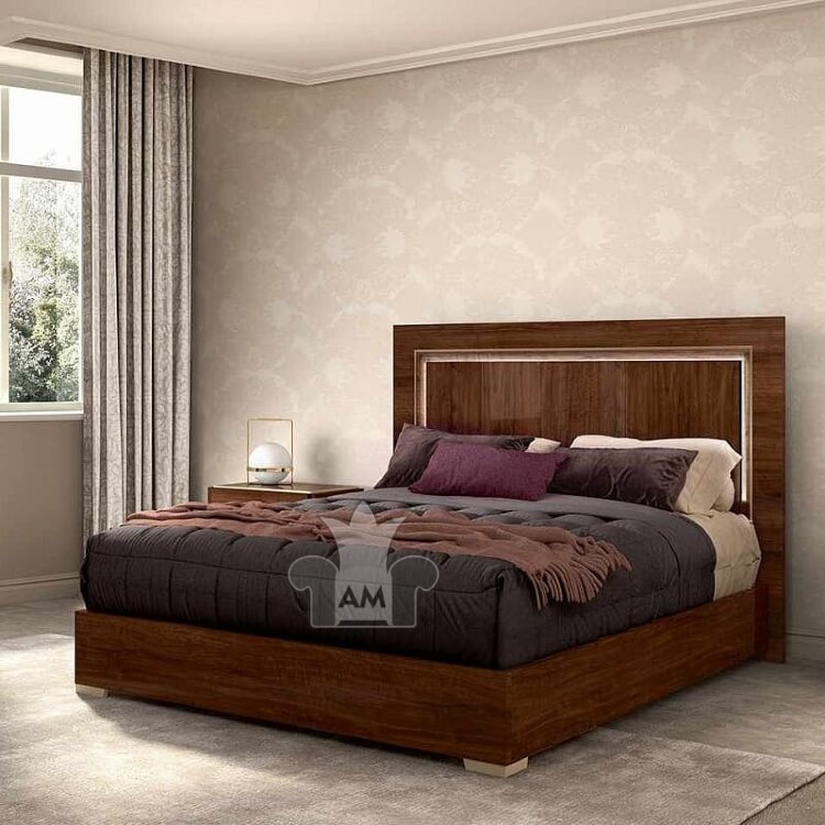 Кровать Status Italy Eva Q.S. 154х203 с деревянным изголовьем, EABNOLT05