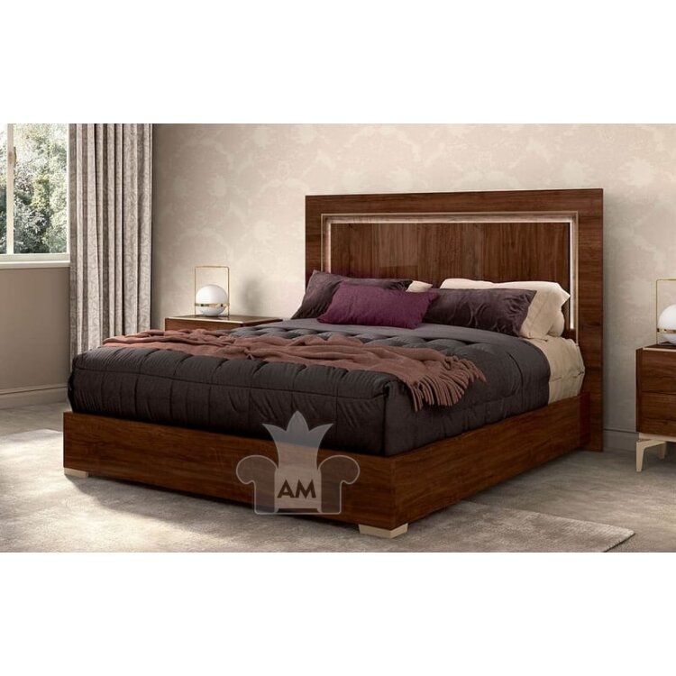 Кровать Status Italy Eva Q.S. 154х203 с деревянным изголовьем, EABNOLT05