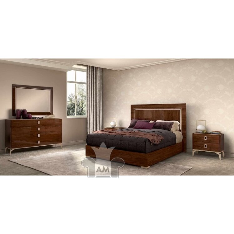 Кровать Status Italy Eva Q.S. 154х203 с деревянным изголовьем, EABNOLT05