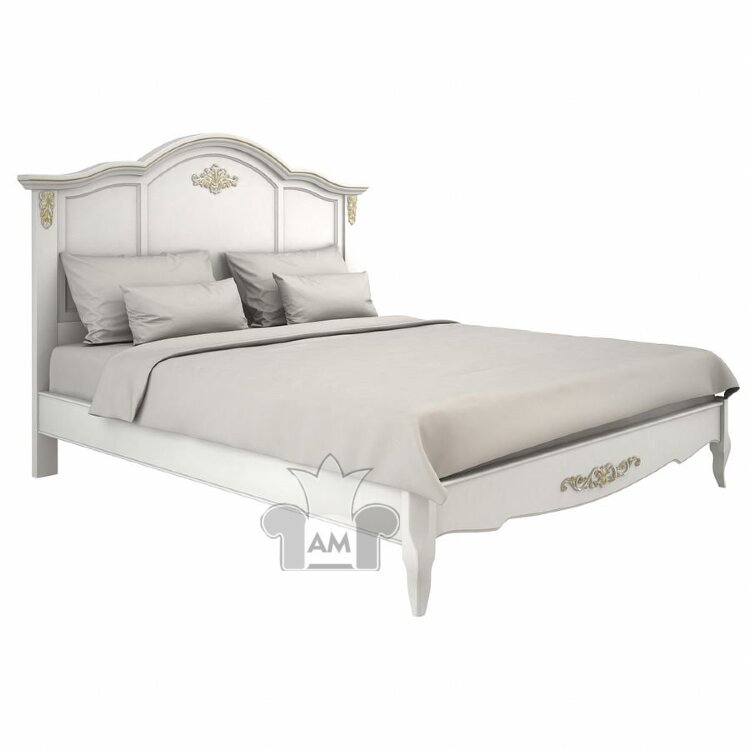 Кровать 160x200 Тиволи, Молочный/Патина Золото