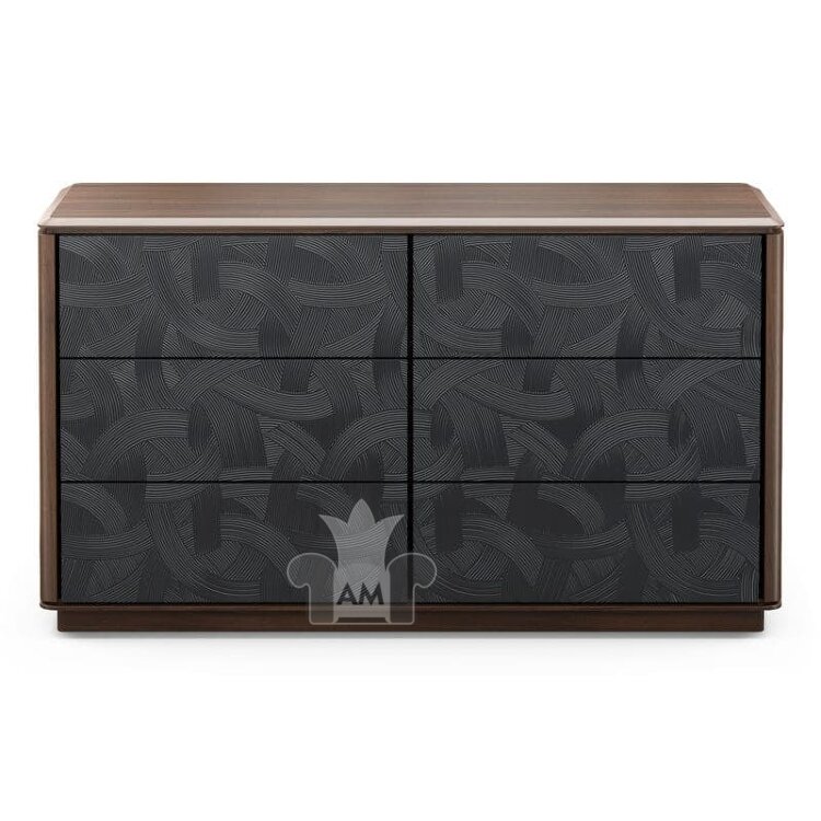 Комод MOD Interiors Altea, шесть ящиков, Орех F, двери с декором, MDI.CHD.ALT.8