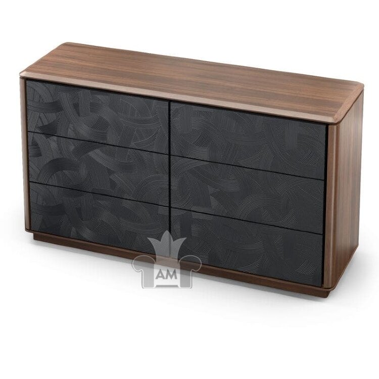 Комод MOD Interiors Altea, шесть ящиков, Орех F, двери с декором, MDI.CHD.ALT.8