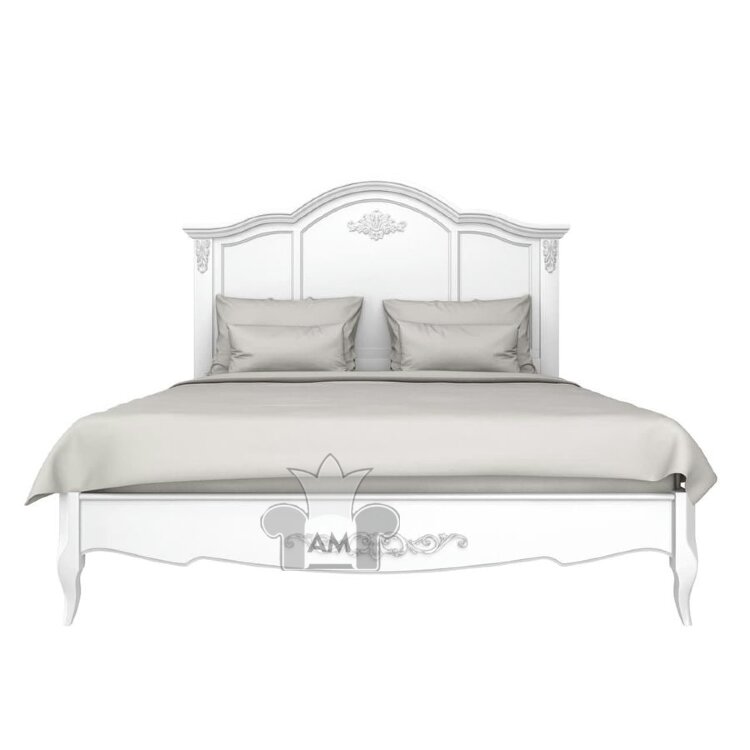 Кровать 90x200 Тиволи, Белый/Патина Серебро