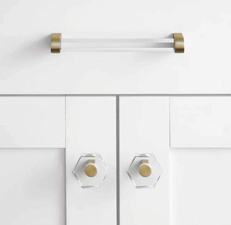 Ручка-скоба Restoration Hardware Lambeth Hexagonal Crystal L.10.2 Lacquered Burnished Brass