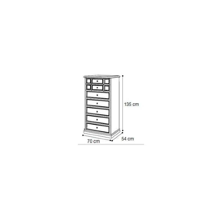 Комод Camelgroup Nostalgia Bianco Antico, высокий, 085SET.10BA