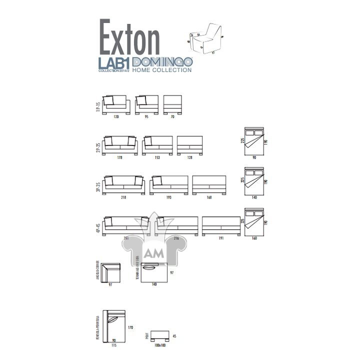 Диван Domingo Salotti Exton L178
