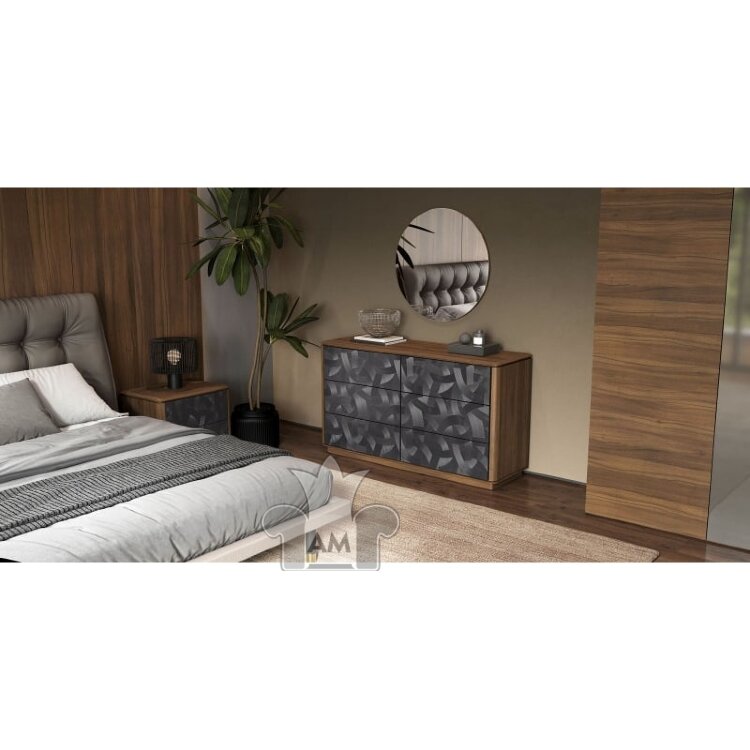 Спальня MOD Interiors Altea, натуральный Орех / Серый матовый