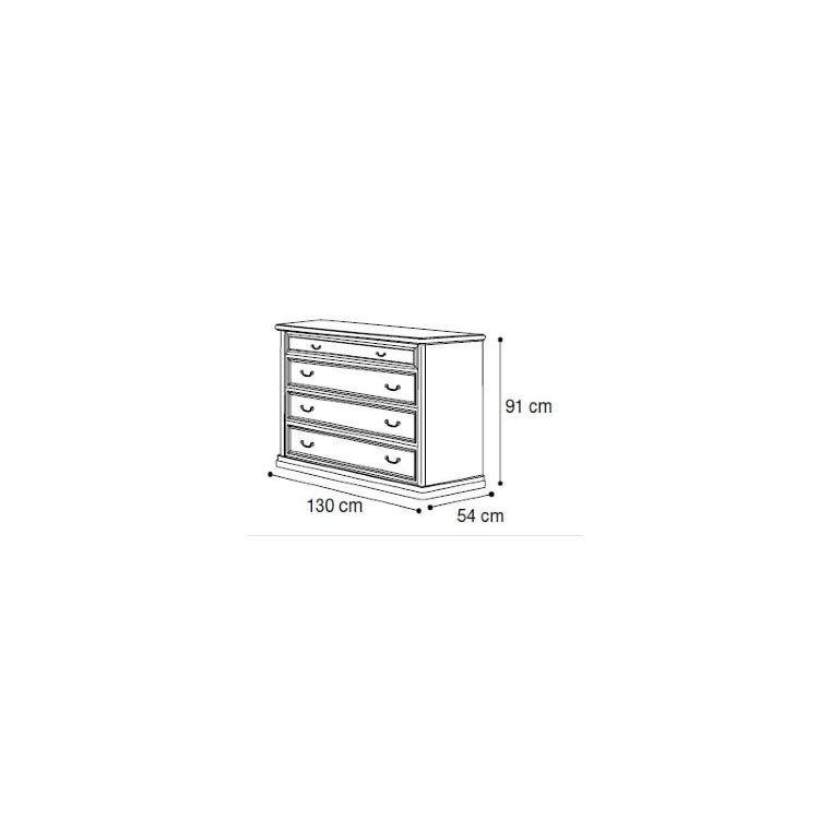 Комод Camelgroup Nostalgia Bianco Antico, низкий, 085CMS.11BA