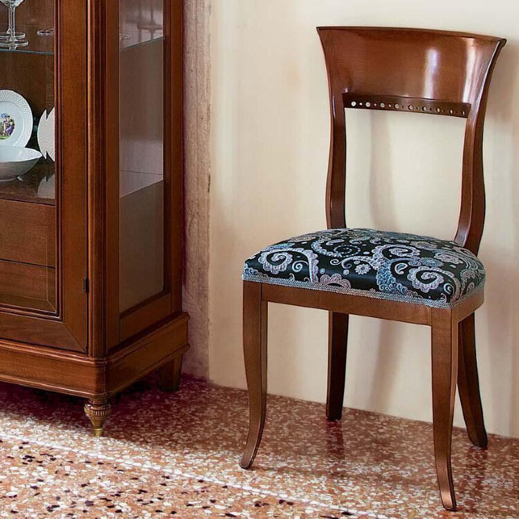 Стул мягкий Biedermeier Бурбон MC Mobili светлый орех из массива дерева