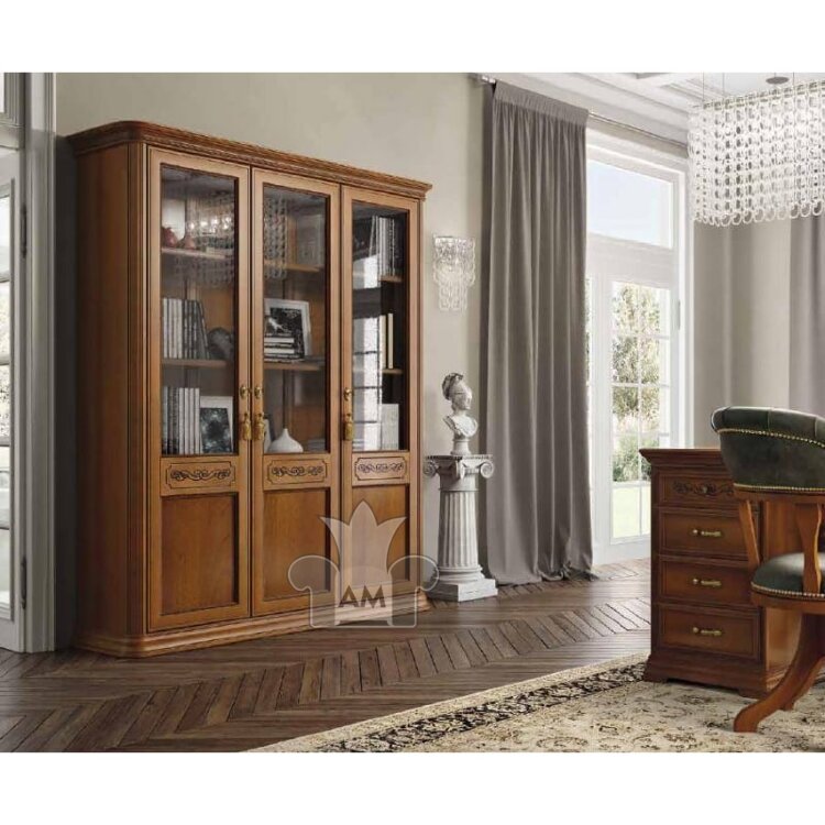 Библиотека Camelgroup Torriani, 3-дверная, полки стекло, 138LIB.14NO