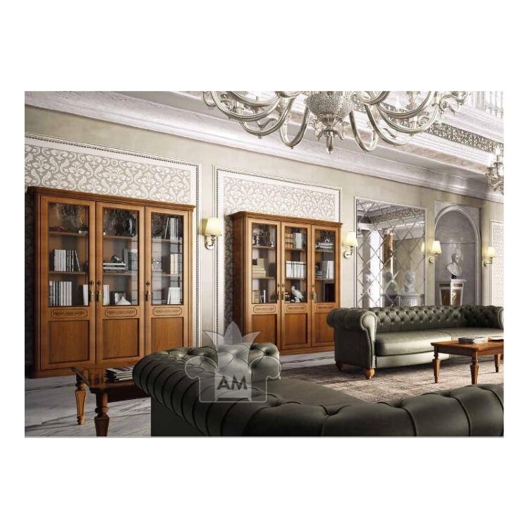 Библиотека Camelgroup Torriani, 3-дверная, полки стекло, 138LIB.14NO